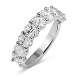 18ct White Gold Oval Diamond Band