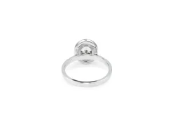 18ct White Gold Oval Diamond Halo Ring