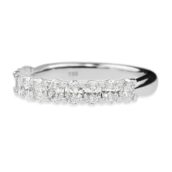 18ct White Gold Oval Diamond Band Ring