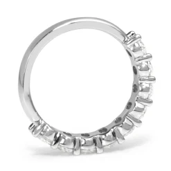 18ct White Gold Oval Diamond Band
