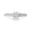 18ct White Gold Oval Solitaire Diamond Ring