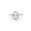 18ct White Gold Oval Vintage Style Halo Ring