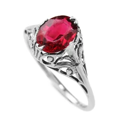 14ct White Gold Paste Vintage Ring