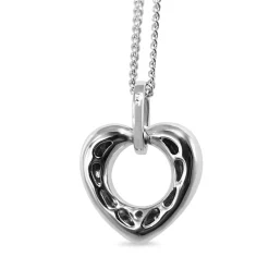 9ct White Gold Pavé Diamond Heart Pendant