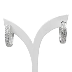 18ct White Gold Pavè Diamond Hoop Earrings