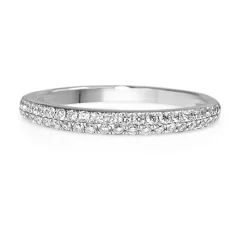 18ct White Gold Pavé Half Hoop Diamond Band