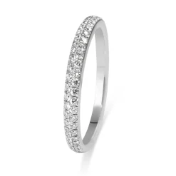 18ct White Gold Pavé Half Hoop Diamond Band