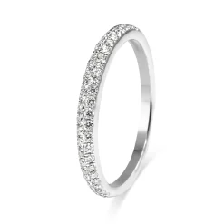 18ct White Gold Pavé Half Hoop Diamond Band