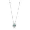 18ct White Gold Pear Aquamarine and Diamond Necklace