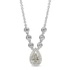 18ct White Gold Pear Diamond Halo Necklace