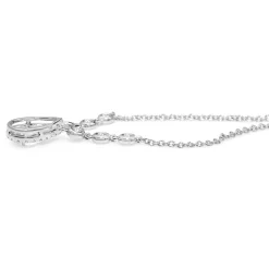 18ct White Gold Pear Diamond Halo Necklace