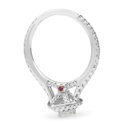 14ct White Gold Pear Diamond Double Halo Ring