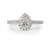 18ct White Gold Pear Shape Diamond Halo Ring
