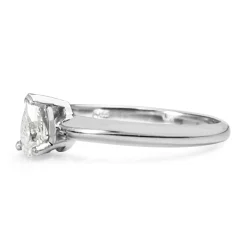 14ct White Gold Pear Shaped Diamond Solitaire Ring