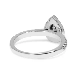 18ct White Gold Pear Shaped Diamond Halo Ring