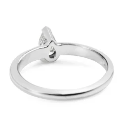 14ct White Gold Pear Shaped Diamond Solitaire Ring