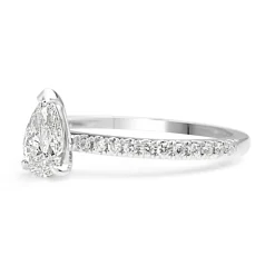 18ct White Gold Pear Solitaire Diamond Ring