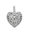 9ct White Gold Pearl Filigree Heart Pendant