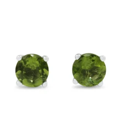9ct White Gold Peridot Stud Earrings