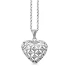 9ct White Gold Pierced Out Diamond Heart Pendant