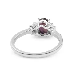 18ct White Gold Pink / Purple Sapphire and Diamond Ring