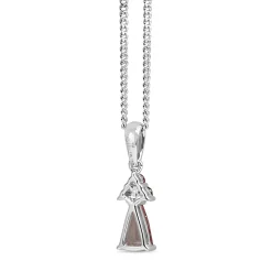 18ct White Gold Pink and Blue / Grey Sapphire Necklace