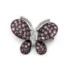 18ct White Gold Pink Sapphire and Diamond Butterfly Brooch