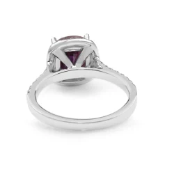 18ct White Gold Pink Sapphire and Diamond Halo Ring
