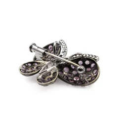18ct White Gold Pink Sapphire and Diamond Butterfly Brooch
