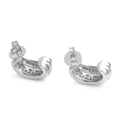 14ct White Gold Pink Sapphire and Diamond Earrings