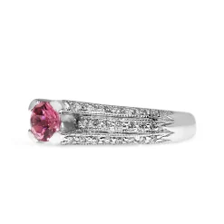18ct White Gold Pink Tourmaline and Diamond Ring