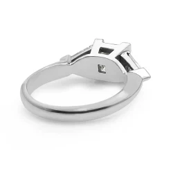 18ct White Gold Princess and Trillion Diamond 3 Stone Ring