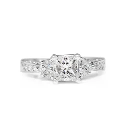18ct White Gold Princess Cut Diamond Ring
