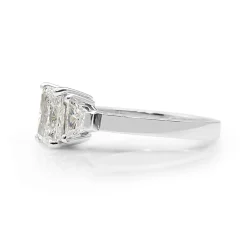 18ct White Gold Radiant 3 Stone Diamond Ring