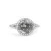 18ct White Gold Rose Cut Aquamarine and Diamond Halo Ring