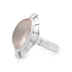 9ct White Gold Rose Quartz Ring