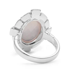 9ct White Gold Rose Quartz Ring