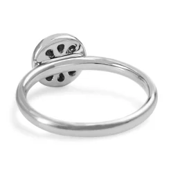 9ct White Gold Round Bubble Ring