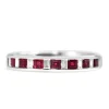 9ct White Gold Ruby and Baguette Diamond Band