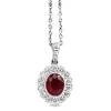 18ct White Gold Ruby and Diamond Daisy Style Necklace