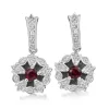 14ct White Gold Ruby and Diamond Earrings