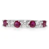 9ct White Gold Ruby and Diamond Band