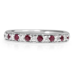 9ct White Gold Ruby and Diamond Ring