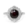18ct White Gold Ruby and Diamond Daisy Style Ring