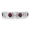 18ct White Gold Ruby and Diamond Band