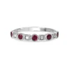 9ct White Gold Ruby and Diamond Band Ring