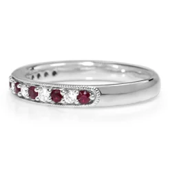 9ct White Gold Ruby and Diamond Ring