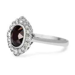 18ct White Gold Ruby and Diamond Daisy Style Ring