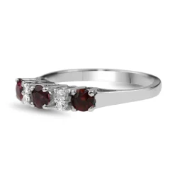 14ct White Gold Ruby and Diamond Band Ring
