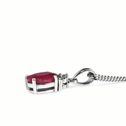 9ct White Gold Ruby and Diamond Necklace